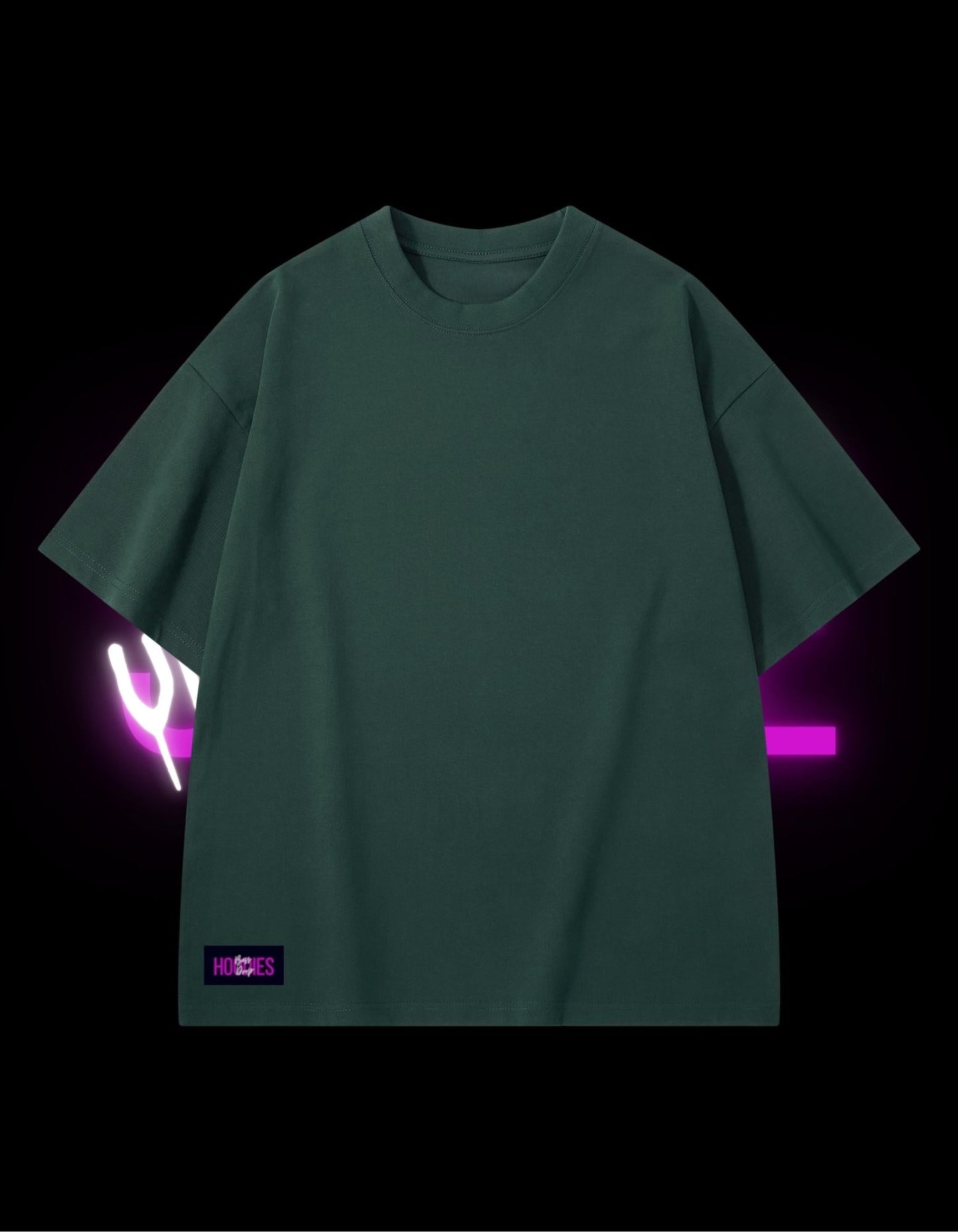 BassDropHoodies Oversized T-Shirt "Shine", Kurzarm, Baumwolle, Einfarbig - undergroundtechnostore.de