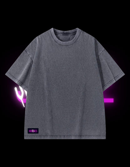 BassDropHoodies Oversized T-Shirt "Open Mind Pink", Kurzarm, Baumwolle, Einfarbig - undergroundtechnostore.de