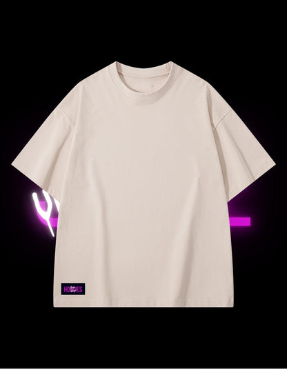 BassDropHoodies Oversized T-Shirt "Open Mind Pink", Kurzarm, Baumwolle, Einfarbig - undergroundtechnostore.de