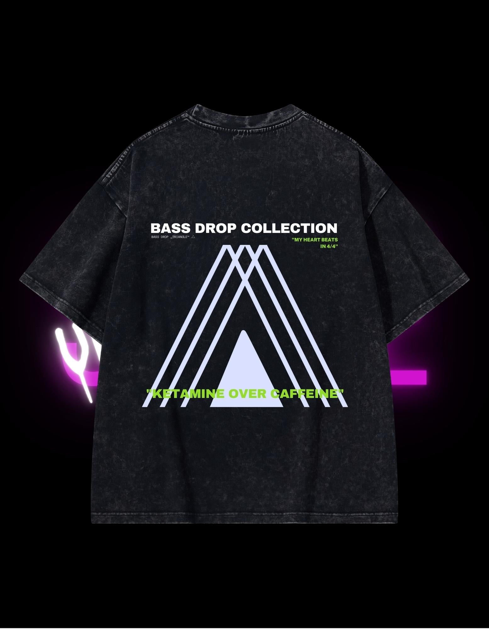 BassDropHoodies Oversized T-Shirt "Triangle", Kurzarm, Baumwolle, Einfarbig - undergroundtechnostore.de