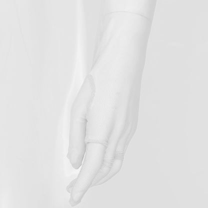 Damen Durchsichtiges Langarm-Crop-Top mit Handschuhen und Schnalle, Offene Brust, Netzdesign, Ideal für Nachtclubs - undergroundtechnostore.de