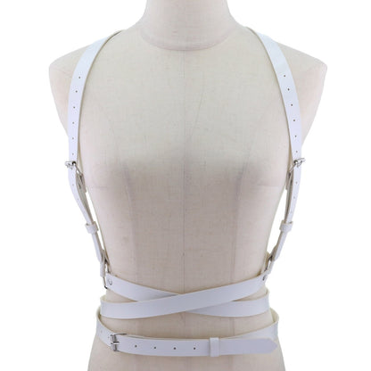 Erotisches Harness für Damen - Gothic Körperkette - Bondage Strumpfgürtel - Ledergürtel Oberschenkelbänder - undergroundtechnostore.de