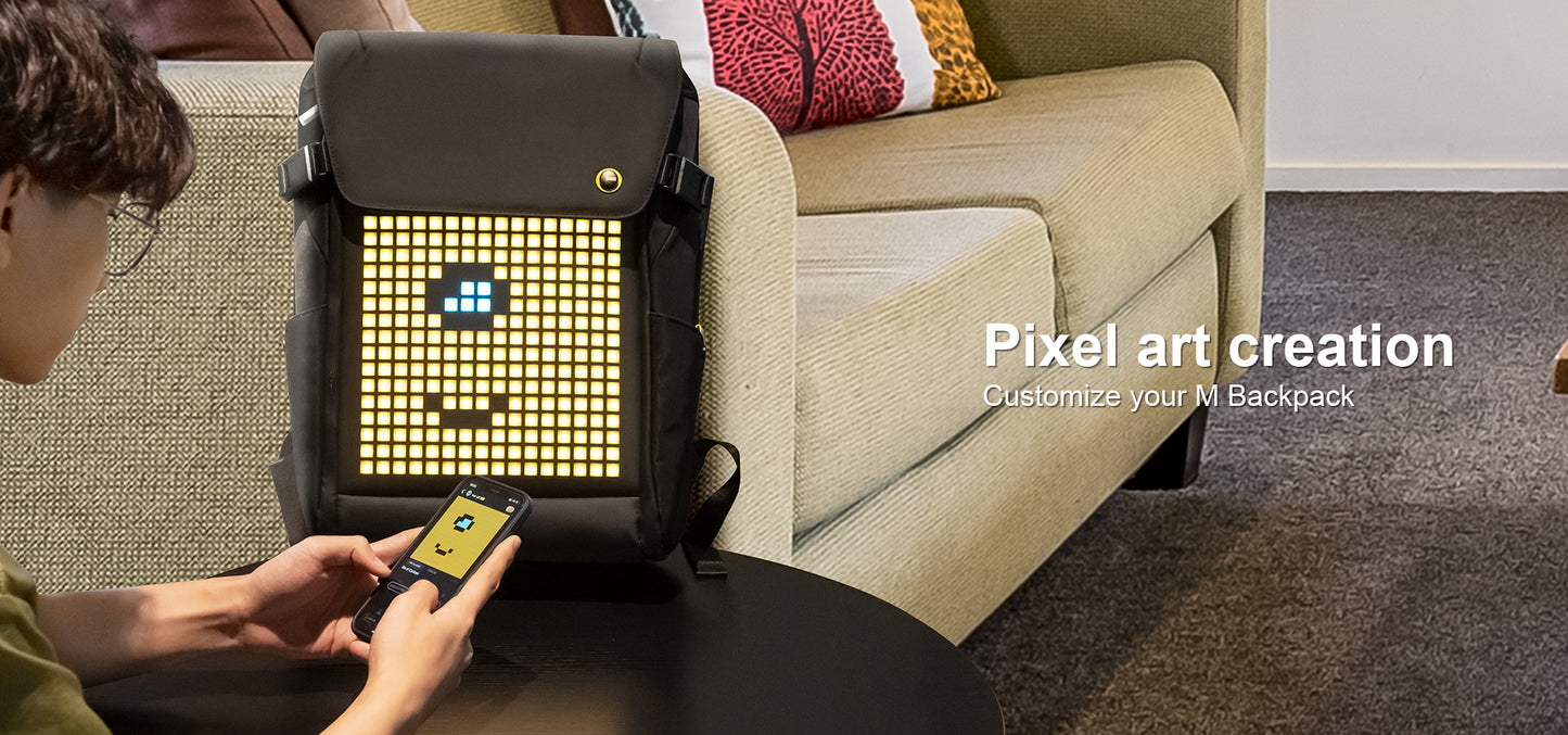 DIVOOM Pixoo M Rucksack: Großzügiger, innovativer Rucksack mit smarter Pixel-Kunst - undergroundtechnostore.de