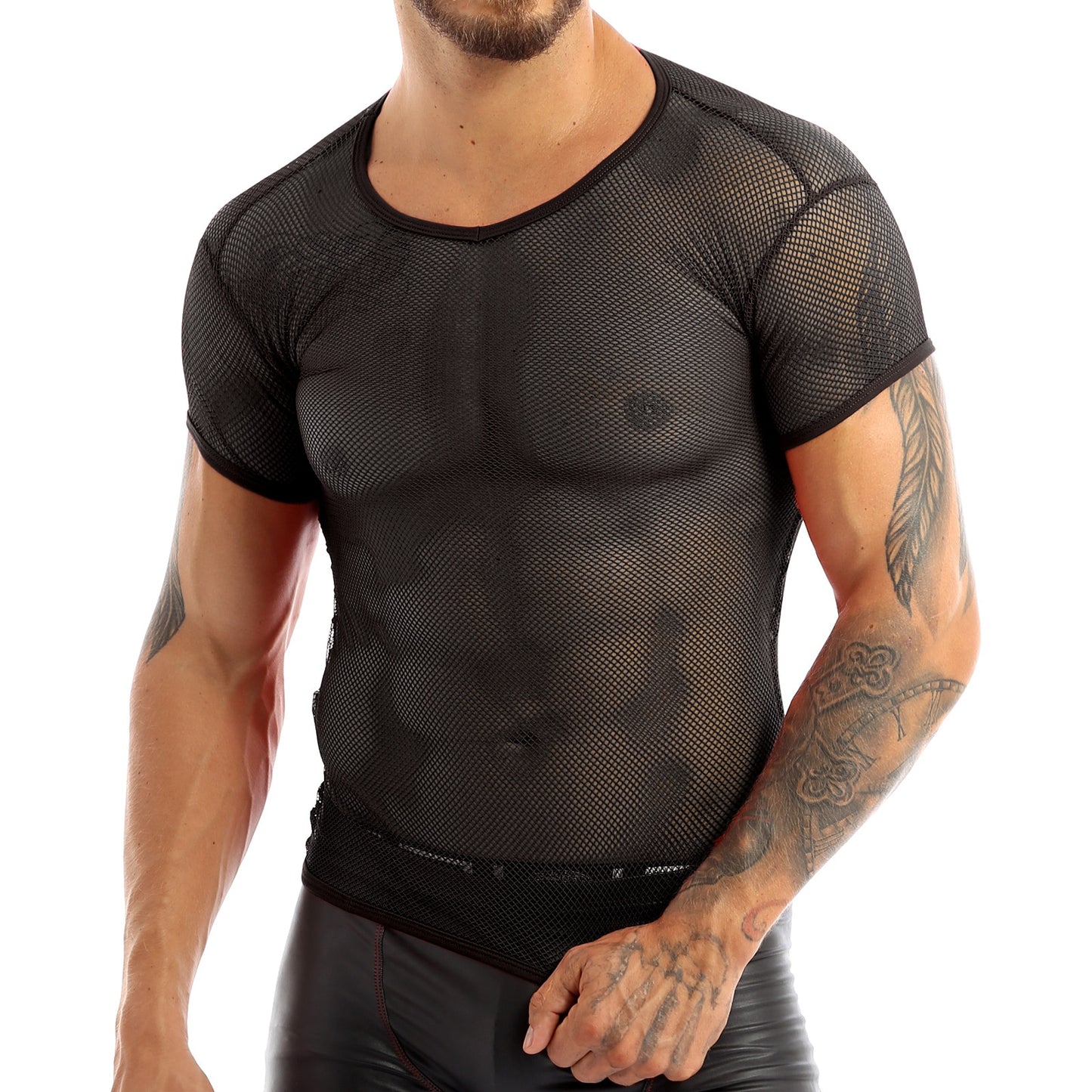 Herren-Clubshirt aus Mesh - Durchsichtig, Atmungsaktiv & Sexy - undergroundtechnostore.de