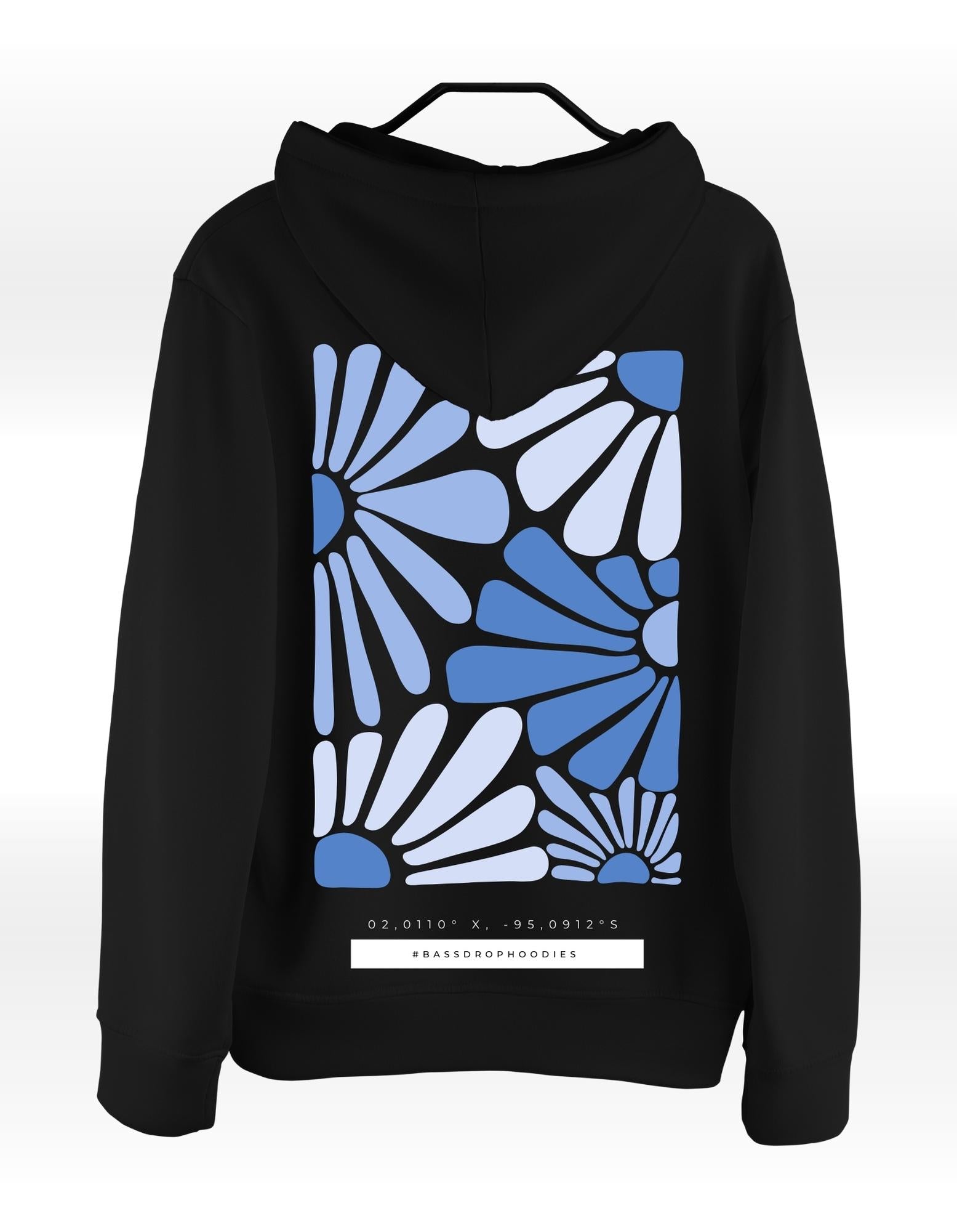 Happy Flower Blue Raver Hoodie - Bassdrop Hoodies Vol. 2 - Streetwear für Techno & Elektro-Fans - undergroundtechnostore.de