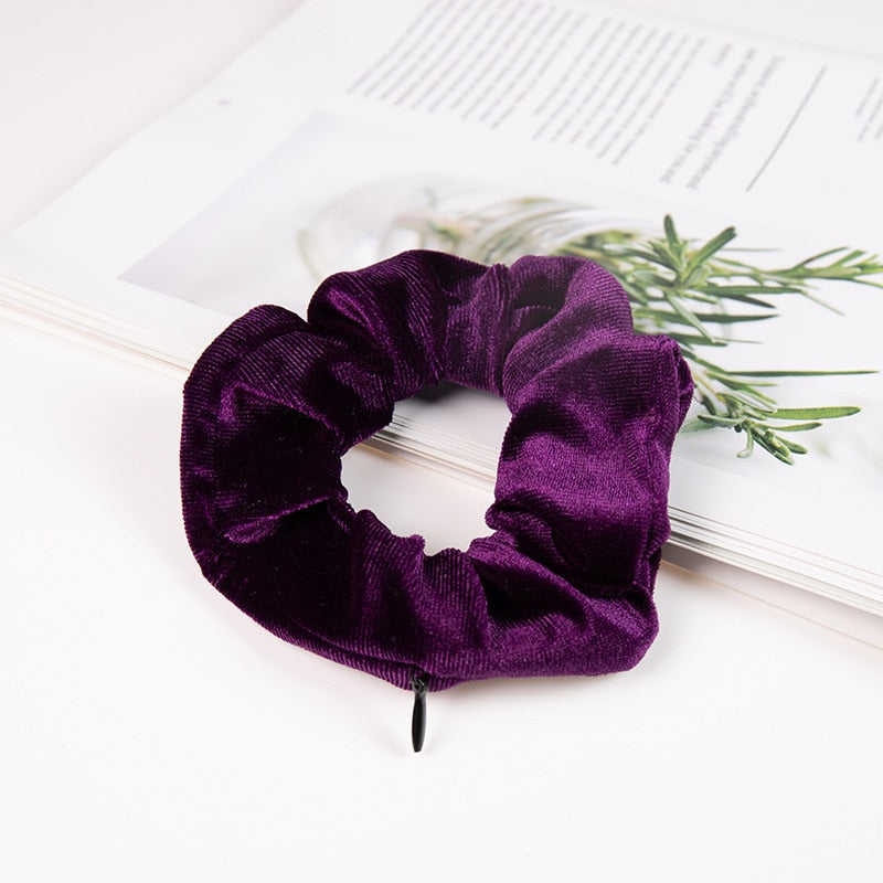 Haargummi Sight Secret - Haarscrunchie mit verstecktem Staufach und Reißverschlusstasche - sicherer Behälter zum Verstecken und Reisen - undergroundtechnostore.de