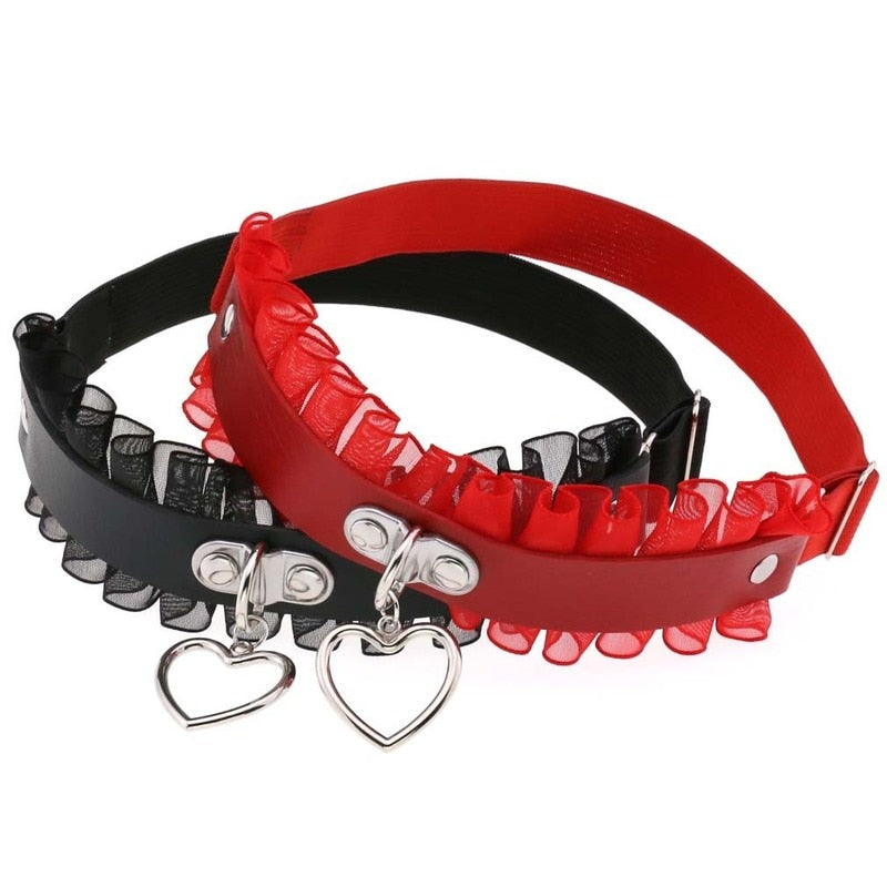 Verführerischer Herz Love Beinring - Sexy Dessous Spitzenstrumpfhalter - Hochzeitsstrumpfband für Braut, Cosplay, Strumpf Oberschenkelring - undergroundtechnostore.de