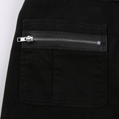 Y2K-inspirierte Jeans mit Schlag, Reißverschluss-Schlitz und hoher Taille – Damen-Straßenmode - undergroundtechnostore.de