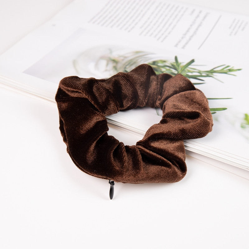 Haargummi Sight Secret - Haarscrunchie mit verstecktem Staufach und Reißverschlusstasche - sicherer Behälter zum Verstecken und Reisen - undergroundtechnostore.de