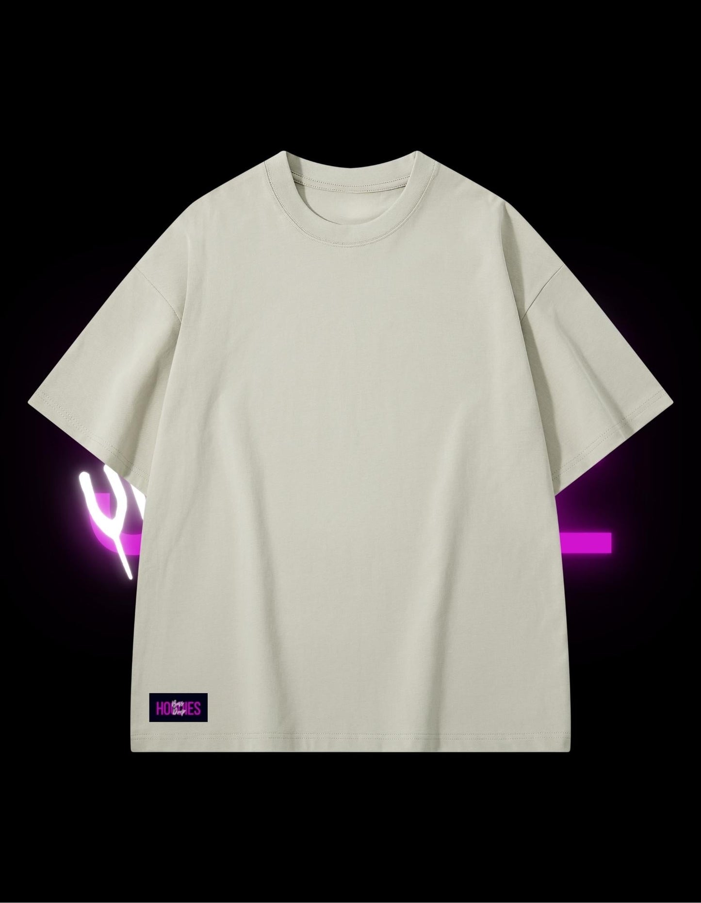 BassDropHoodies Oversized T-Shirt "Shine", Kurzarm, Baumwolle, Einfarbig - undergroundtechnostore.de