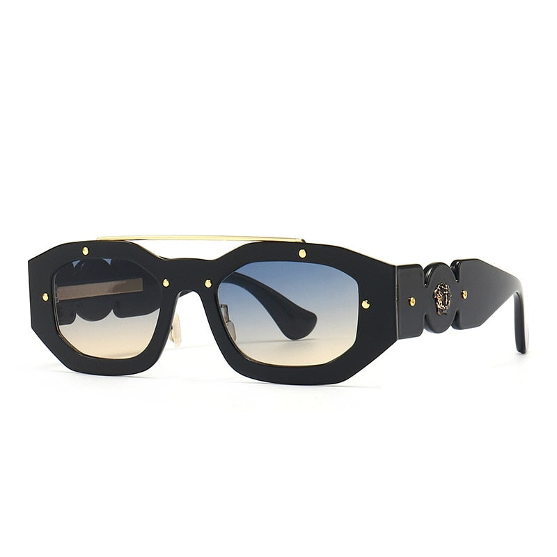 Fashion-Punk Sonnenbrille im Y2K-Stil - Dekorative Polygon-Form, Luxusdesign für Damen und Herren, Einzigartig, Frühlingstrend - undergroundtechnostore.de