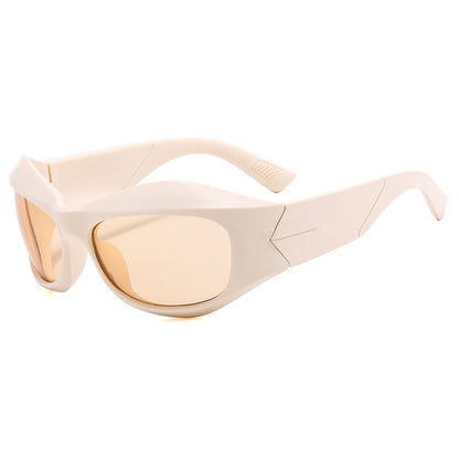 Cyber Y2K Sonnenbrille für Damen, geometrische Wraparound-Brille im Punk-Stil, luxuriöses Designer-Modell für Herren, Vintage Gothic-Schattierungen - undergroundtechnostore.de