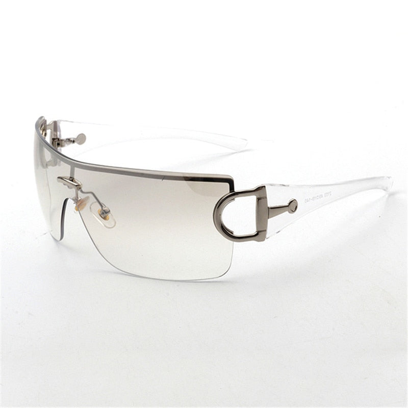 Vintage Einteilige Sonnenbrille für Damen und Herren, übergroße Schutzbrille, modische Augenbekleidung und Schattierungen - undergroundtechnostore.de