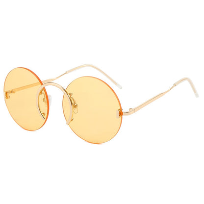 Rahmenlose Runde Sonnenbrille für Damen, Marine Retro-Persönlichkeit, Punk-Stil, für Herren, transparent, farbenfroh, einzigartige Augenbekleidung - undergroundtechnostore.de