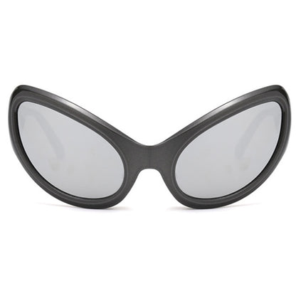 Cyber Y2K Sonnenbrille für Damen und Herren im Alien-Steampunk-Stil, luxuriöses Design, quadratische Vintage-Katzenaugen-Gläser - undergroundtechnostore.de
