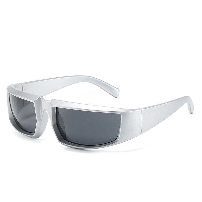 Y2K Sport-Punk-Sonnenbrille für Damen und Herren, Luxusdesign, eckige Schutzbrille, UV400-Schutz, bunte Spiegellinsen, modische Augenbekleidung - undergroundtechnostore.de