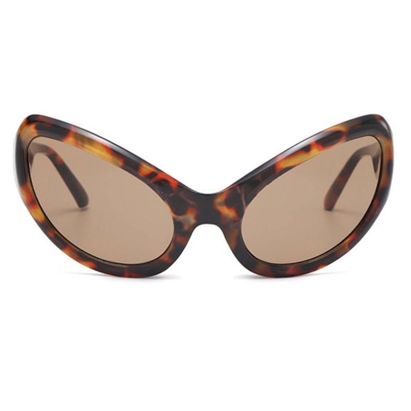 Cyber Y2K Sonnenbrille für Damen und Herren im Alien-Steampunk-Stil, luxuriöses Design, quadratische Vintage-Katzenaugen-Gläser - undergroundtechnostore.de