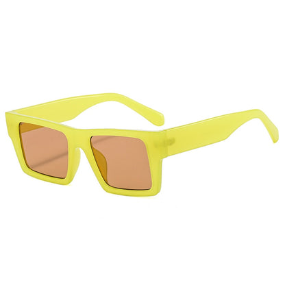 Modische quadratische bunte Sonnenbrille, Damen Vintage Retro, mehrfarbiger Rahmen, Sonnenbrille für Herren, klassische Kontrastfarben-Schattierungen - undergroundtechnostore.de